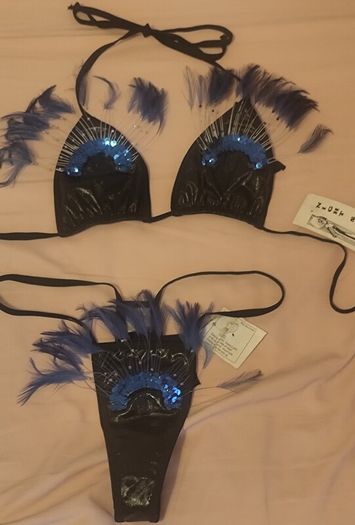 Burlesque Showgirl Carnival Vintage Two Piece