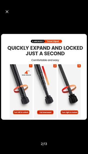 Fotopro Lightweight Travel Tripod Portable Carbon Fiber Tripod for Camera X-Aircross 3 Series