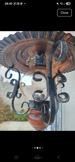 Vintage 1970s rustic pendant light