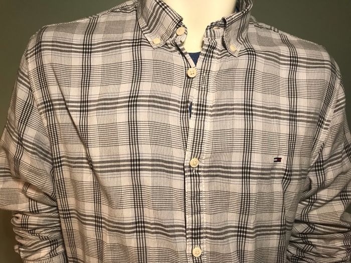 Tommy Hilfiger Mens Long Sleeve Check Shirt Size Large