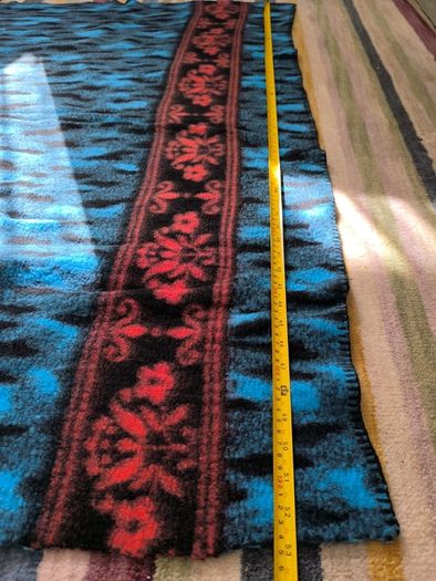 Vintage wool blanket Blue Black Red Patterned Blanket Throw