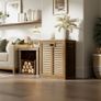 Bamboo Tilt Out Laundry Hamper, Bathroom Storage Cabinet with Hidden Removable Basket and 3 Sides Cutout Handles, Freestanding Kitchen Trash Can Cabinet, Walnut Image 7