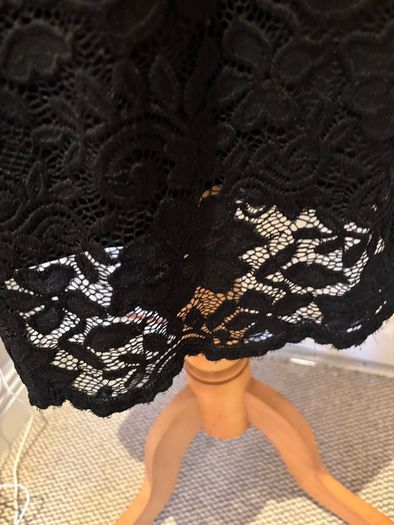 Selected Femme Black Lace Fully Lined Dress - Size 12