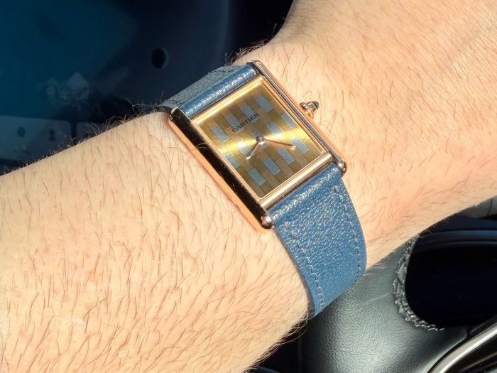 Cartier Tank Louis Trinity Gold Dial 18k Gold