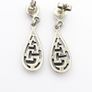 925 Sterling Silver Geometric Teardrop Stud Earrings Image 4