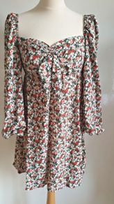 Urban Bliss Ladies Floral Puffed Sleeve Sweetheart Neck Dress Size 10 New With Tags CAN POST