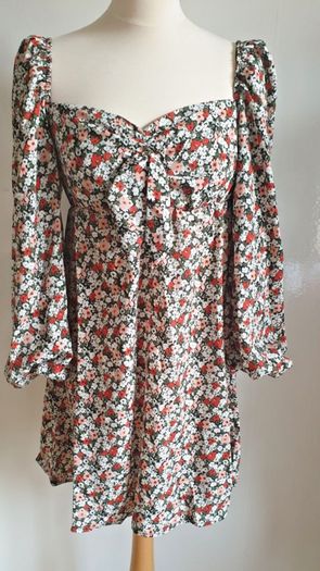 Urban Bliss Ladies Floral Puffed Sleeve Sweetheart Neck Dress Size 10 New With Tags CAN POST