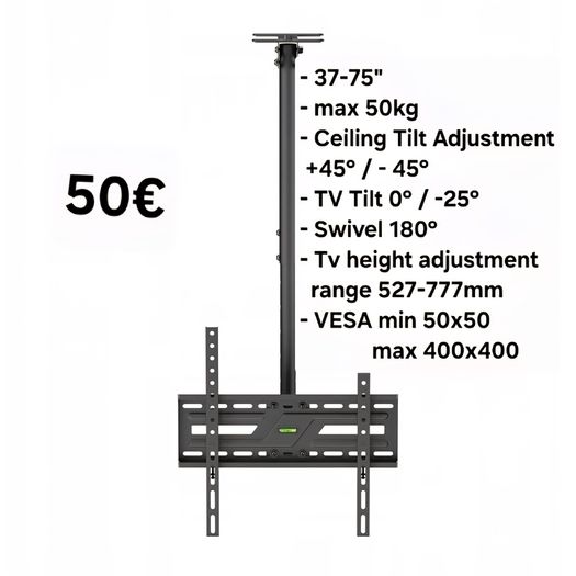 Tv Ceiling Tilt Swivel Adjustable TV Mount Bracket 37 - 75"