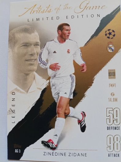 Football Card Bundle Zidane & Rafael Leao Limited Editions, Ramsdale Signature, Yaya Toure Legend + Special Cards