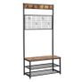 New Metal Coat Rack Hall Tree Stand Shoe and Bench Shelves 187 cm- FREE P&P Image 2