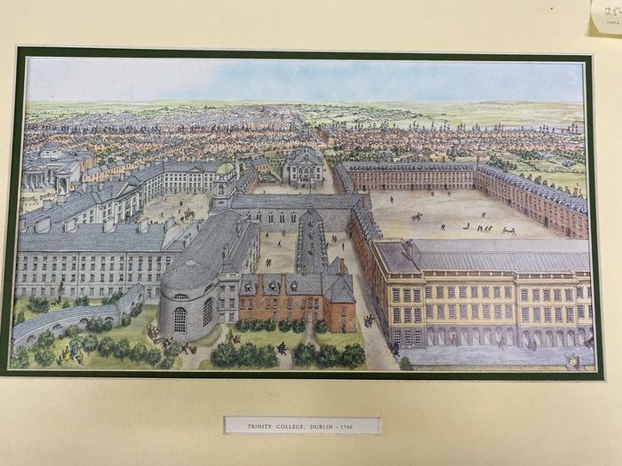 Trinity College Dublin 1780 unframed with mount