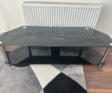 Black Tempered Glass TV Stand