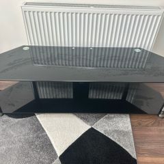 Black Tempered Glass TV Stand