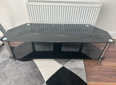 Black Tempered Glass TV Stand