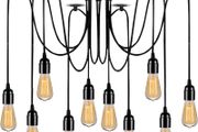10 Lights Spider Lights Pendant Light Multiple Bulb Sockets Ceiling Lighting Party DIY Pendant Lamp for Bedroom Cafe Hall Bar