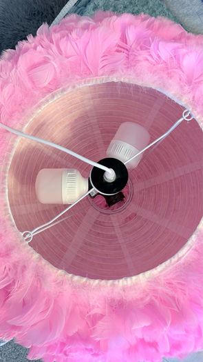 Pink feather ceiling light 60 cm