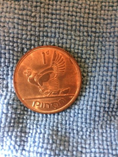 1968 Irish penny 1d pingin