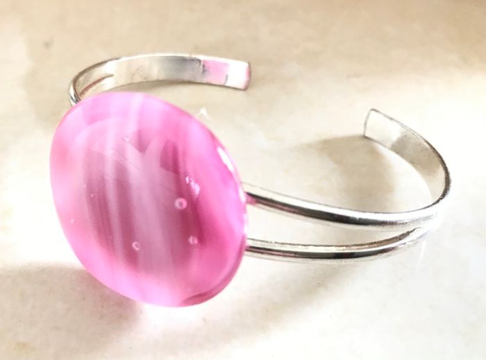 Handmade Glass Fused Dichroic Bangle - FREE DELIVERY