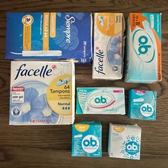 167 applicator free tampons O.B. Pro Comfort Siempre Facelle different sizes