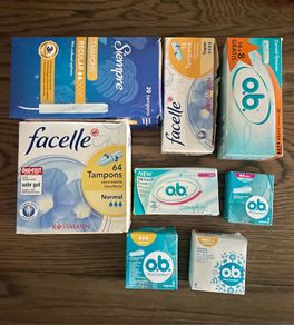 167 applicator free tampons O.B. Pro Comfort Siempre Facelle different sizes