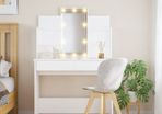Dressing Table with LED Lights White 96x40x142 cm