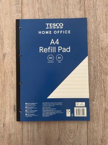 Tesco Home Office A4 160 Lined Page Refill Pads