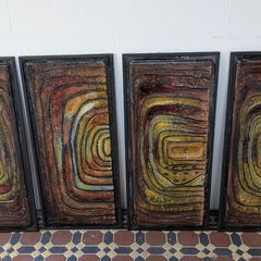 Set of 4 Abstract Textured Wall Art Panels