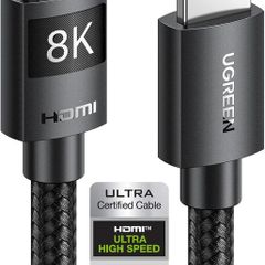 HDMI 2.1 Cable 10K 8K 4K 1440P@240/165/144/120Hz eARC HDR Ultra High Speed 48Gbps HDCP 2.3 Dolby Atmos Vision Compatible with PS5/4 Xbox Series S/X Soundbar TV Gaming Monitor Laptop PC DVD(2M)