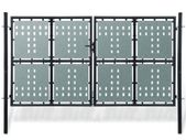 Black Double Door Fence Gate 300 x 225 cm