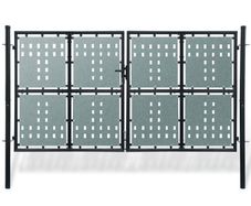 Black Double Door Fence Gate 300 x 225 cm