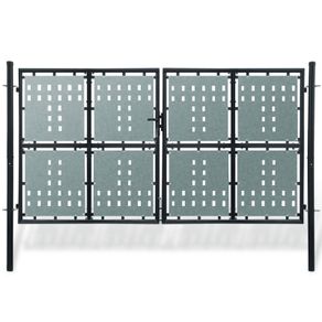Black Double Door Fence Gate 300 x 225 cm