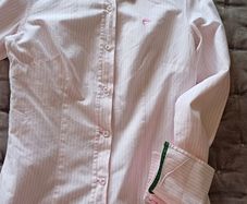 Candy Pink striped Ladies Shirt size Small Lee Valley