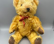 Vintage c.1950 British Chiltern Hugmee-Style Golden Mohair Teddy Bear - 30cm