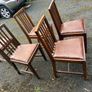 Arts and Crafts Style Solid Wooden Chairs x6 Image 7