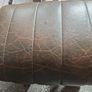 stressed leather green stool.. Image 3
