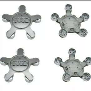 x4 Audi Alloy Grey 135mm 5 star spyder wheel Centre Caps