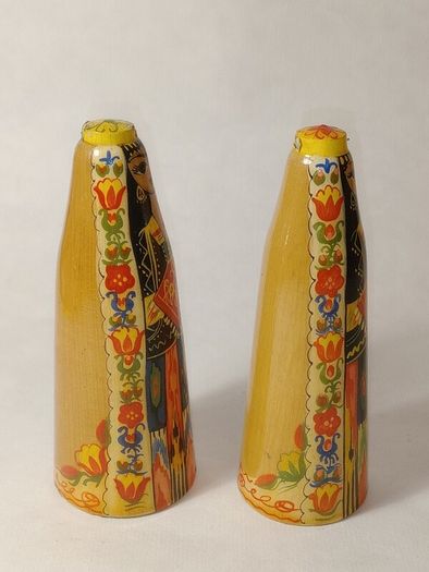 Hand Painted Wooden Folk Art Wedding Dolls
