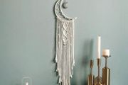 Macrame Wall Hanging with LED Light,Moon Dream Catcher Woven Wall Tapestry Bohemian (MULTIPLE STYLES)