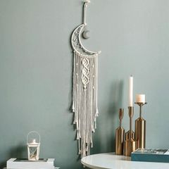 Macrame Wall Hanging with LED Light,Moon Dream Catcher Woven Wall Tapestry Bohemian (MULTIPLE STYLES)