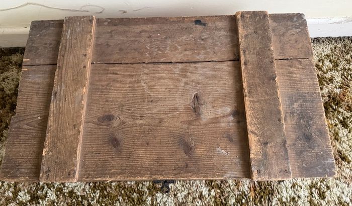 Antique Handmade Pitch Pine Campaign Chest