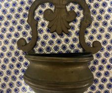 brass holy water font