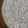 Vintage Round 60" crochet lace & crisp cotton insets tablecloth Image 5