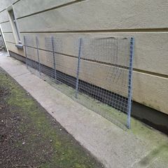 3 Galvanised Welded Wire Mesh Panels and 10 galvanised steel posts