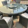 6 Seater Round Rattan Furniture Table & Chairs Image 3