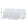 4 x 3 x 2 m Polytunnel Greenhouse w/ Roll-up Side Walls, Steel Frame Walk-in Grow House Tent w/ Zippered Door and 8 Windows and Reinforced Cover for Garden and Backyard, White Image 2