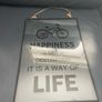 wall art Happiness sign glass metal Image 4
