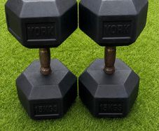 York 15kg Hex Dumbbells Pair (30kg Total)