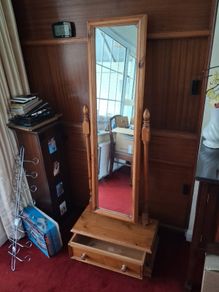 Stand alone Full length mirror (Pine) Free