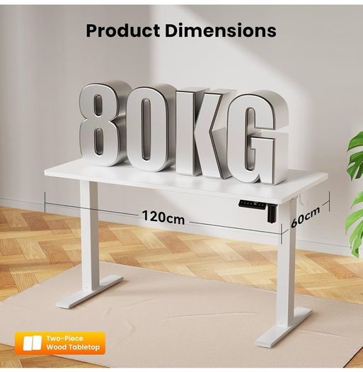 120 x 60 cm Standing Desk, Electric Height Adjusta