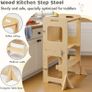 Learning Tower for Children, Foldable Montessori Learning Tower, 3 in 1 Learning Stool with Blackboard, Montessori Kitchen Helper Learning Tower from 18 Months (Wood) Image 5